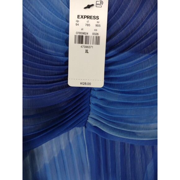 NWT Express Size Xl Maxi Dress Wedding Guest Beachy Boho Waves Marble Print - Picture 7 of 12